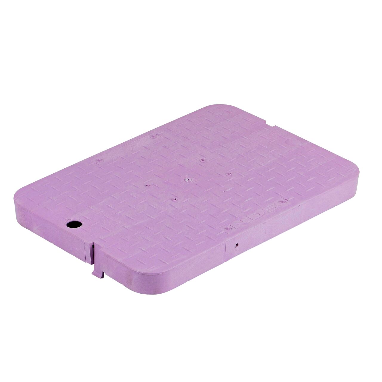This NDS 13 in. X 20 in. Rectangular Standard Series Meter Box Cover is a Purple Drop-in Cover with Reclaimed Water markings on the lid (NDS D1500-DISPL) and fits NDS standard series 13 in. X 20 in. meter boxes