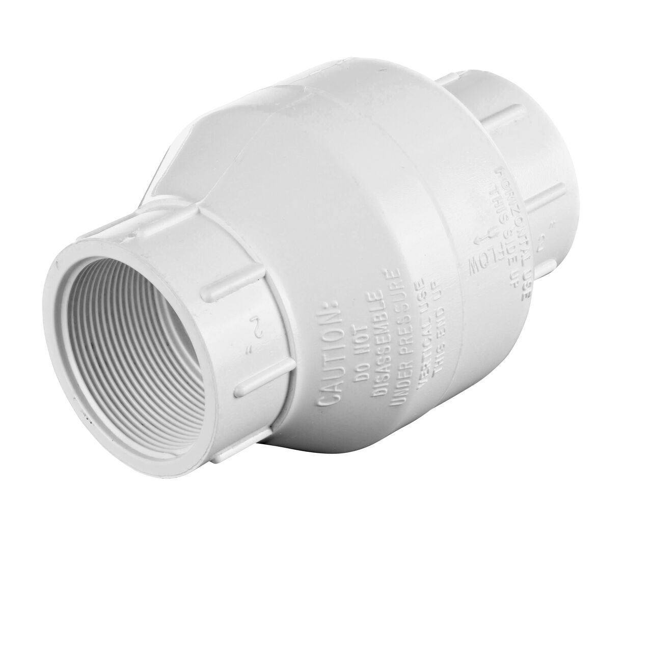 NDS White 2 in. female end by female end leak-resistant PVC Swing Check Valve (NDS 1520-20F)