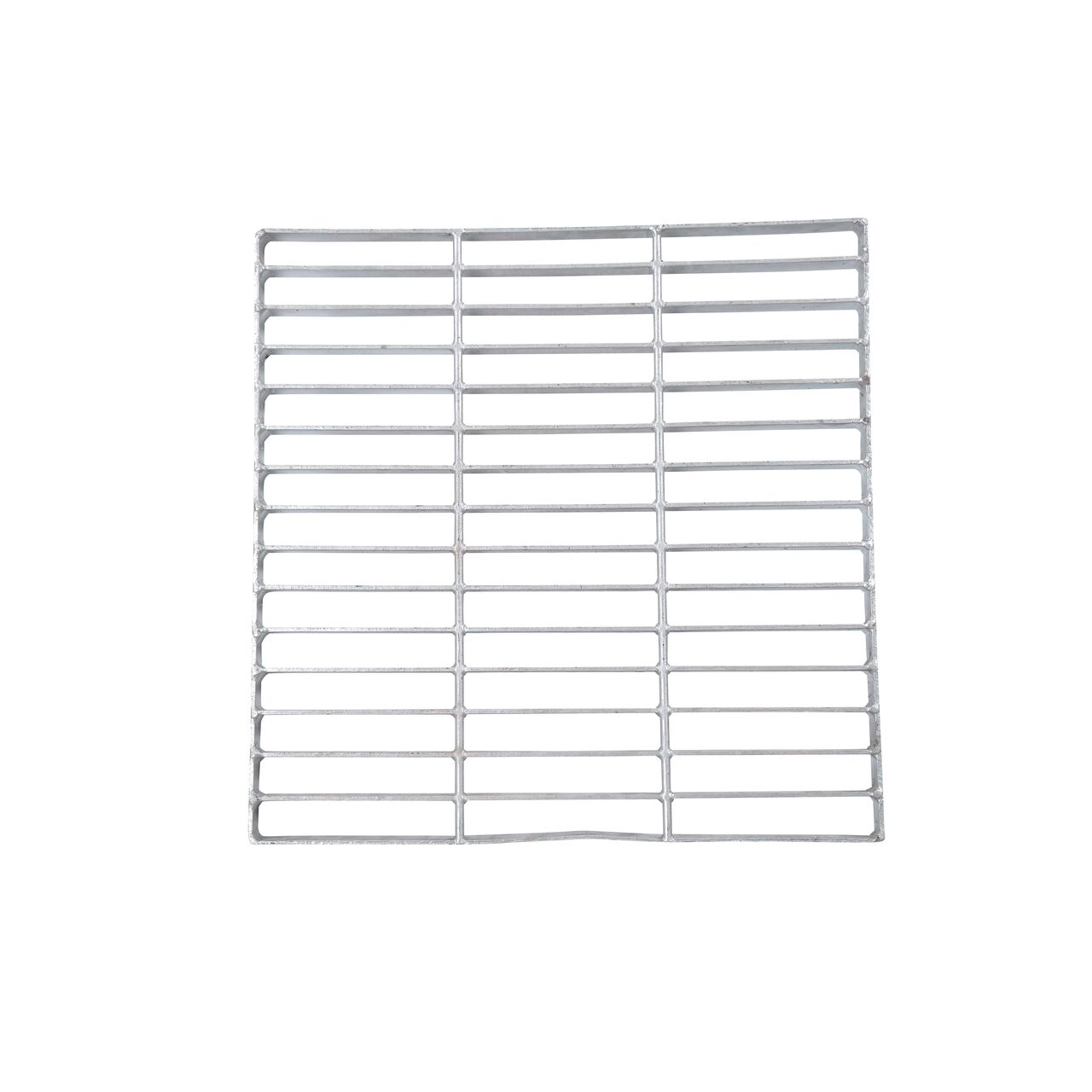 Alternate top down view of 18 in. Square Catch Basin Drain Grate, Galvanized Steel (NDS 1815)
