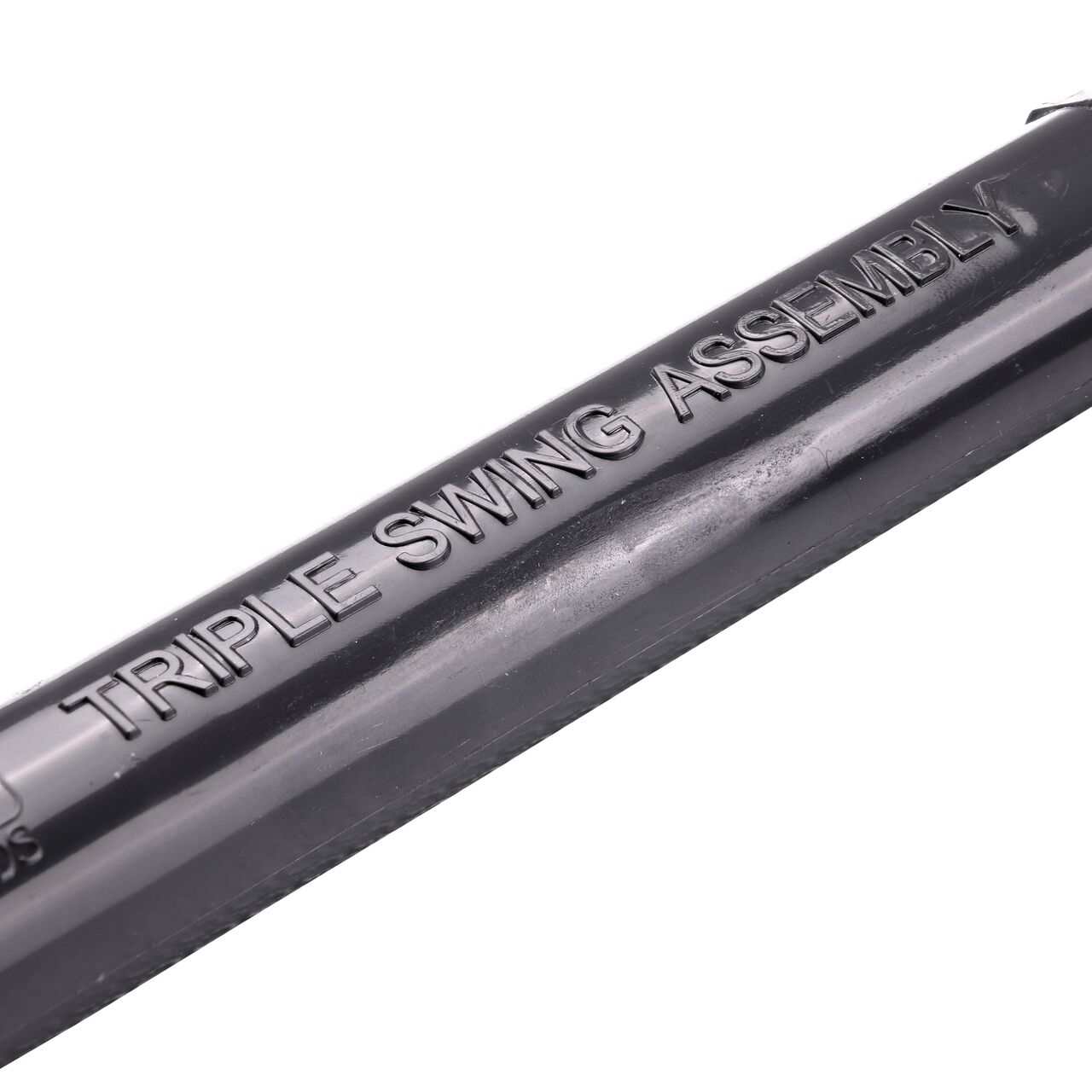 Closeup view of the NDS PVC Triple Swing Joints Assembly, Sch. 80 1/2 in. spigot X 1/2 in. MPT for subsurface irrigation and sprinkler applications is clearly marked and offers flexibility that protects pipelines from damage (NDS TSA-0500-ST)