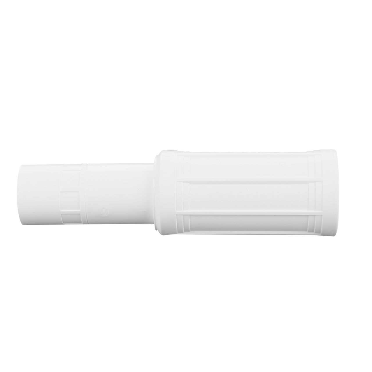 The compact Pro-Span 1-1/2 in. Expansion Repair Coupling (NDS 118-15C) telescoping fitting extends to bridge the gap between the two ends of pipe