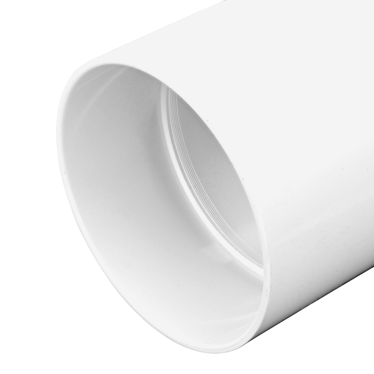 Closeup of the hub of the NDS 3 in. PVC Sewer and Drain Coupling (NDS 3P05RTL, NDS 3P05, NDS 3P05*, NDS 3P05R, NDS 305*)