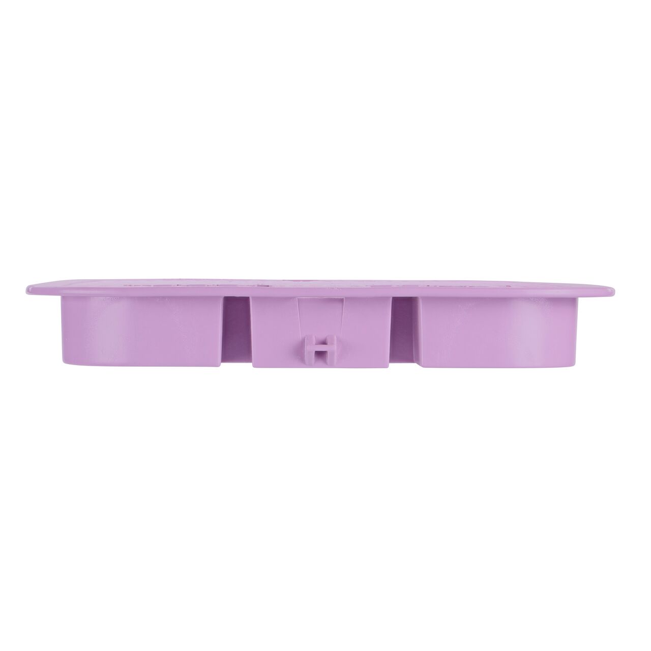 The NDS 13 in. X 20 in. Rectangular Pro-Spec® Series Purple Reclaimed Water Valve Box Cover (NDS 317CR) lid shown here from the side that prevents dirt and debris from entering the valve box
