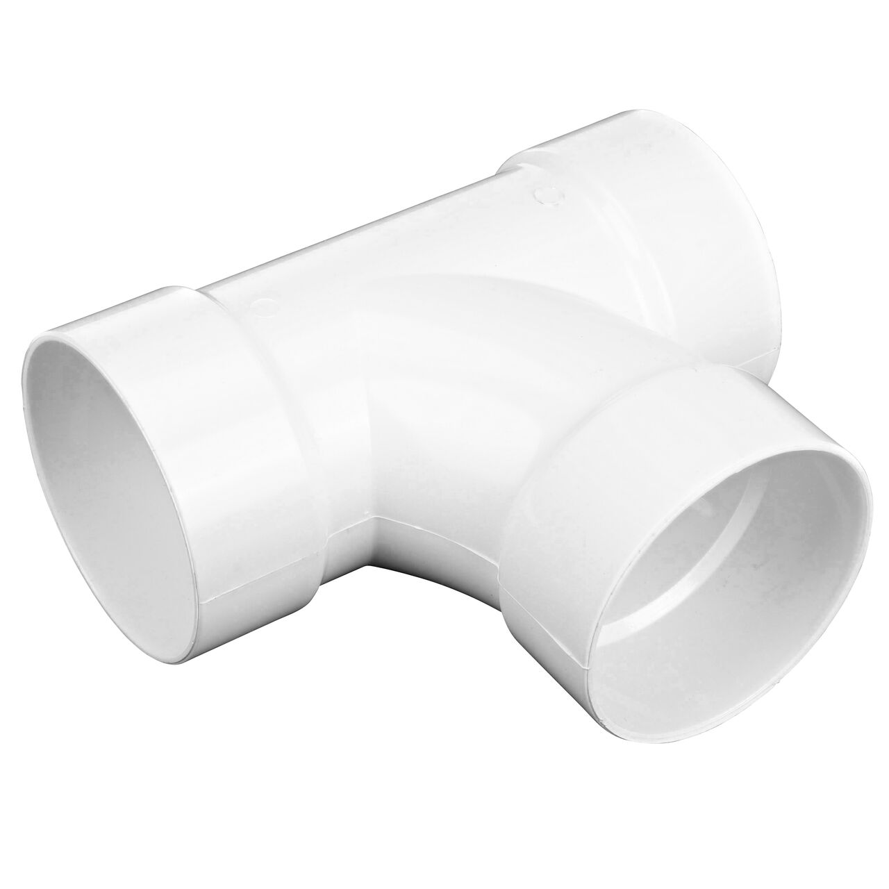 The NDS 4 in. PVC Sewer and Drain 3-Way Sanitary Tee (NDS 4P09C*, NDS 4P09*, NDS 4P09) in horizontal position