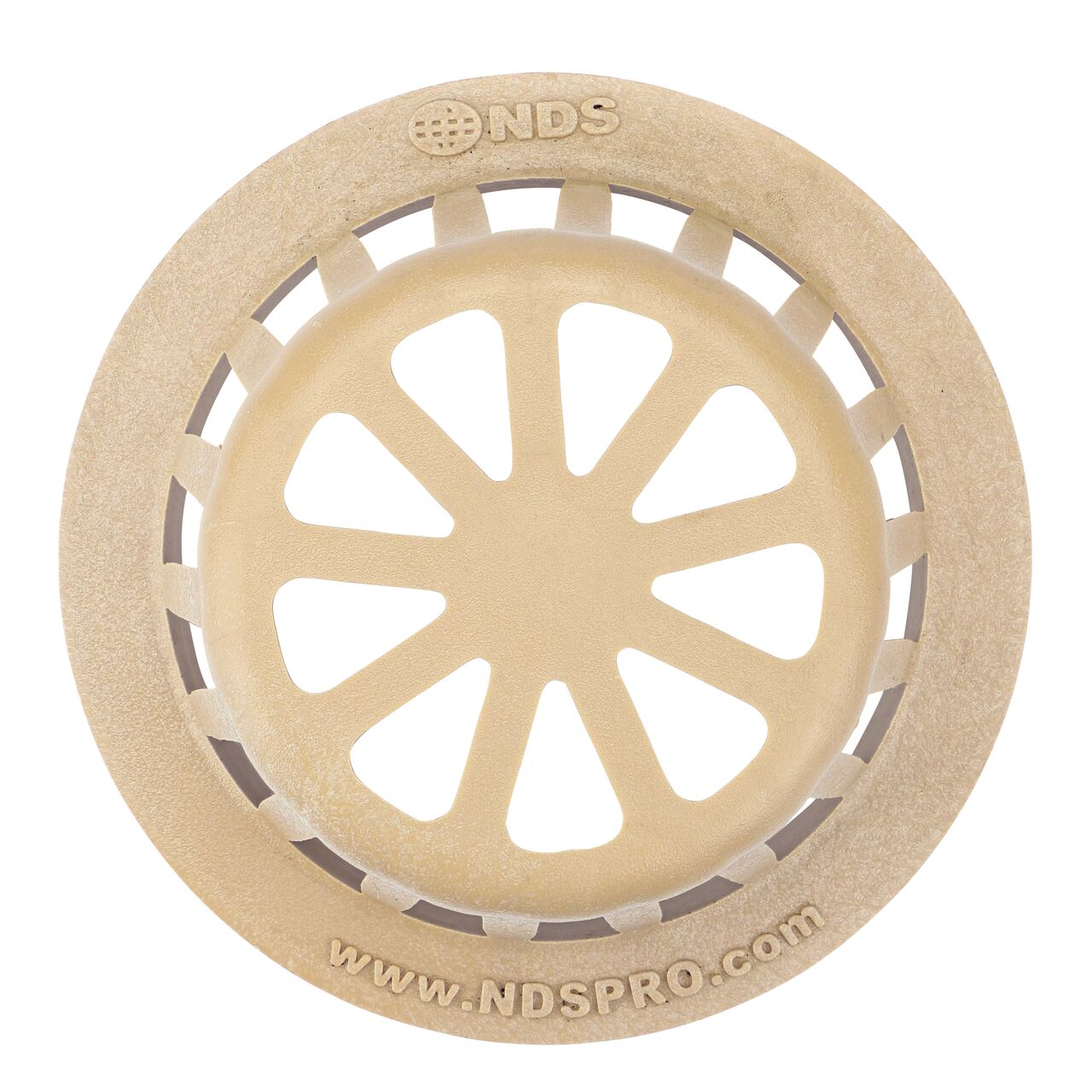Top Down view of the NDS Sand Plastic 4 in. Atrum Grate (NDS 78S)