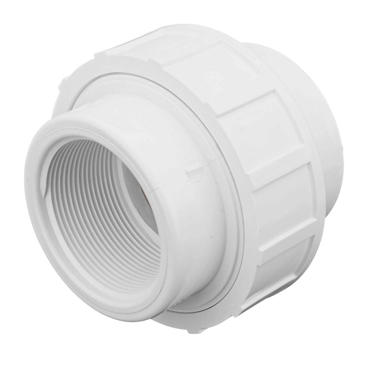 Use the NDS 2 in. PVC Union with dual threaded connection ends for Schedule 40 pipes to make a leak-resistant connection between pipes without any glue necessary (NDS WU-2000-T)