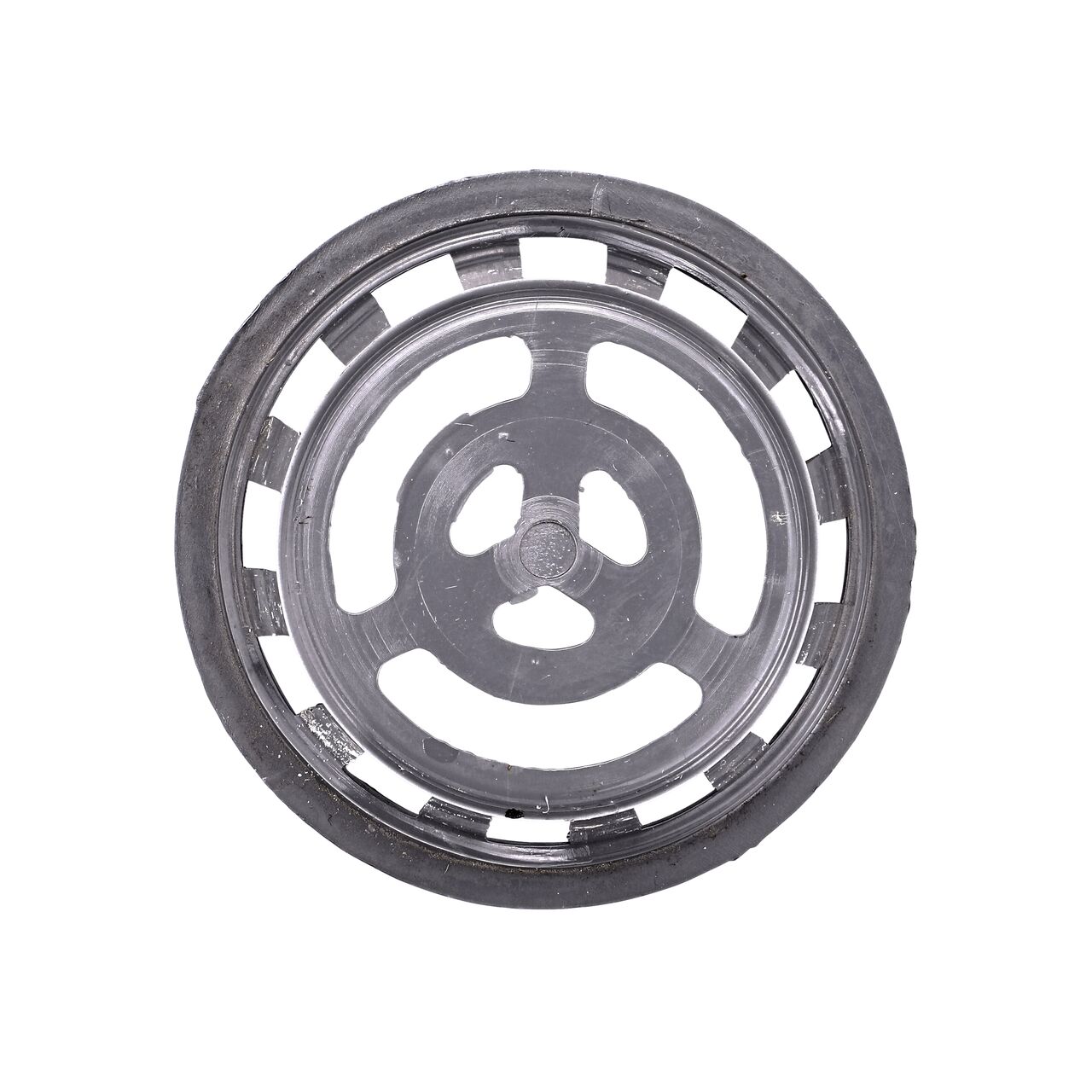 Top Down view of the NDS 2 in. gray plastic atrium grate (NDS 270)