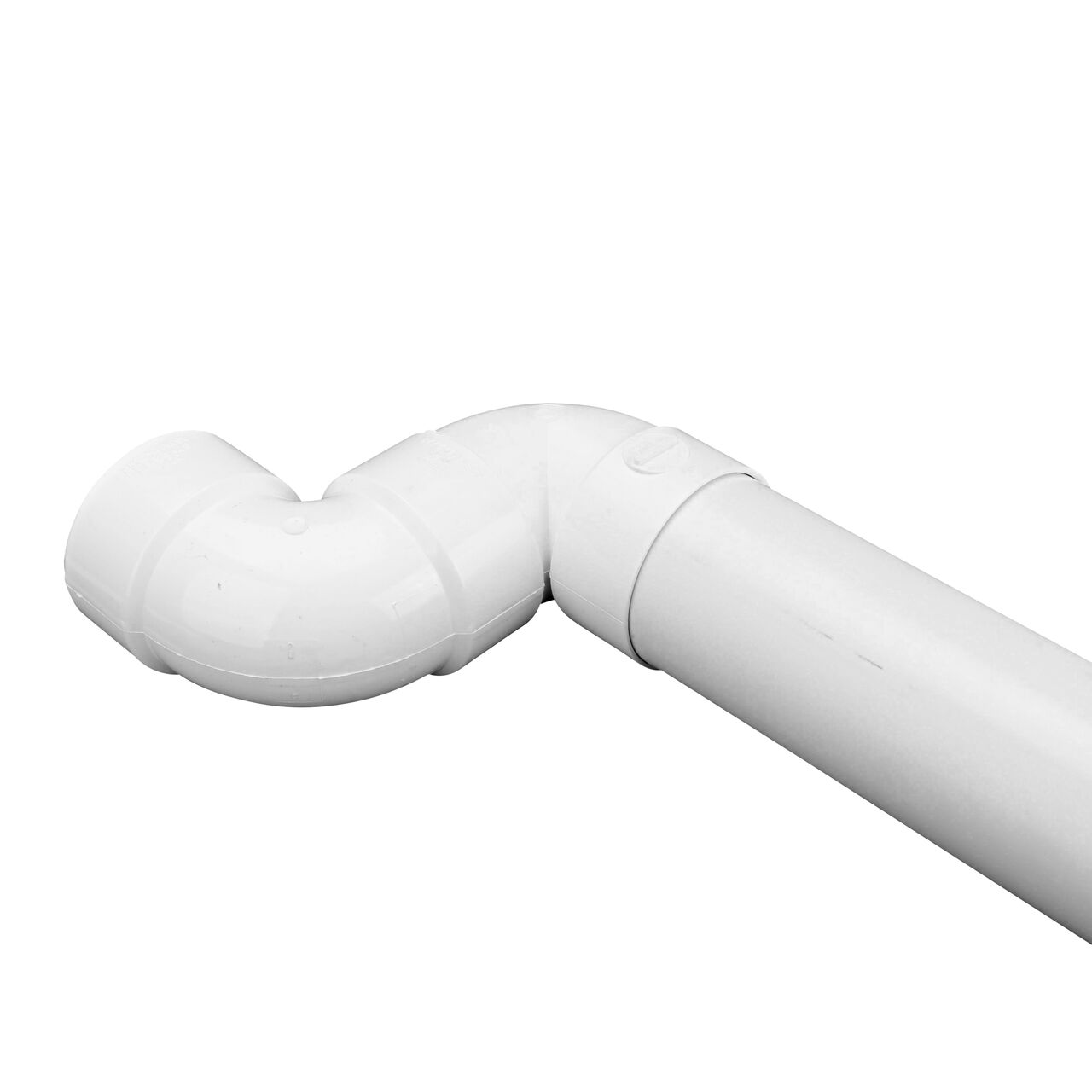 The NDS 3 in. PVC 90° street elbow connects to sewer and drain pipe on one end and a 3 in. S&D fitting (NDS 3P02) on the other end (NDS LP3403)