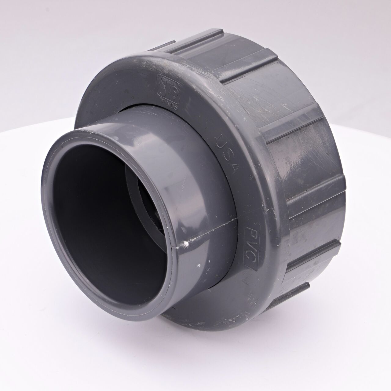 The NDS 2-1/2 in. PVC Union is an easy-fit coupling has two slip ends that slide onto 2-1/2 in. Sch. 80 pipe ends for pool and spa, irrigation, and plumbing installations (NDS U-2500-S)