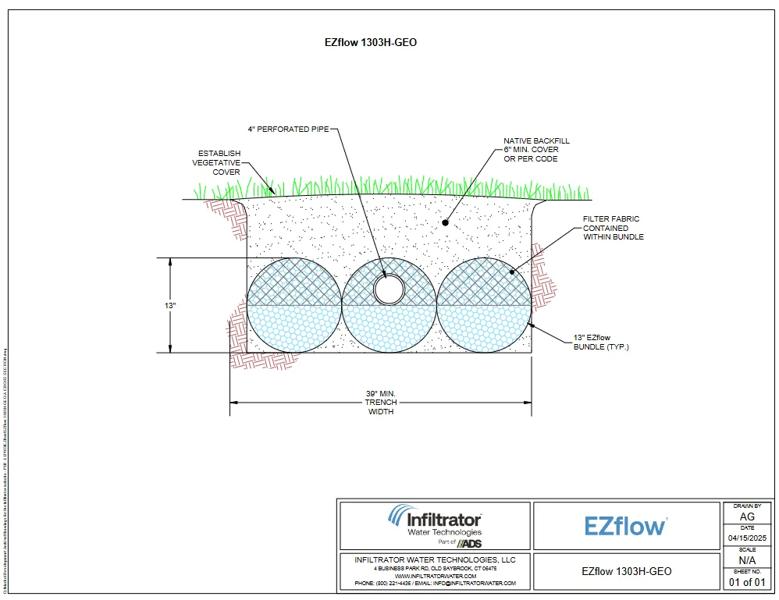 EZflow 1303H GEO A Cross Section Detail