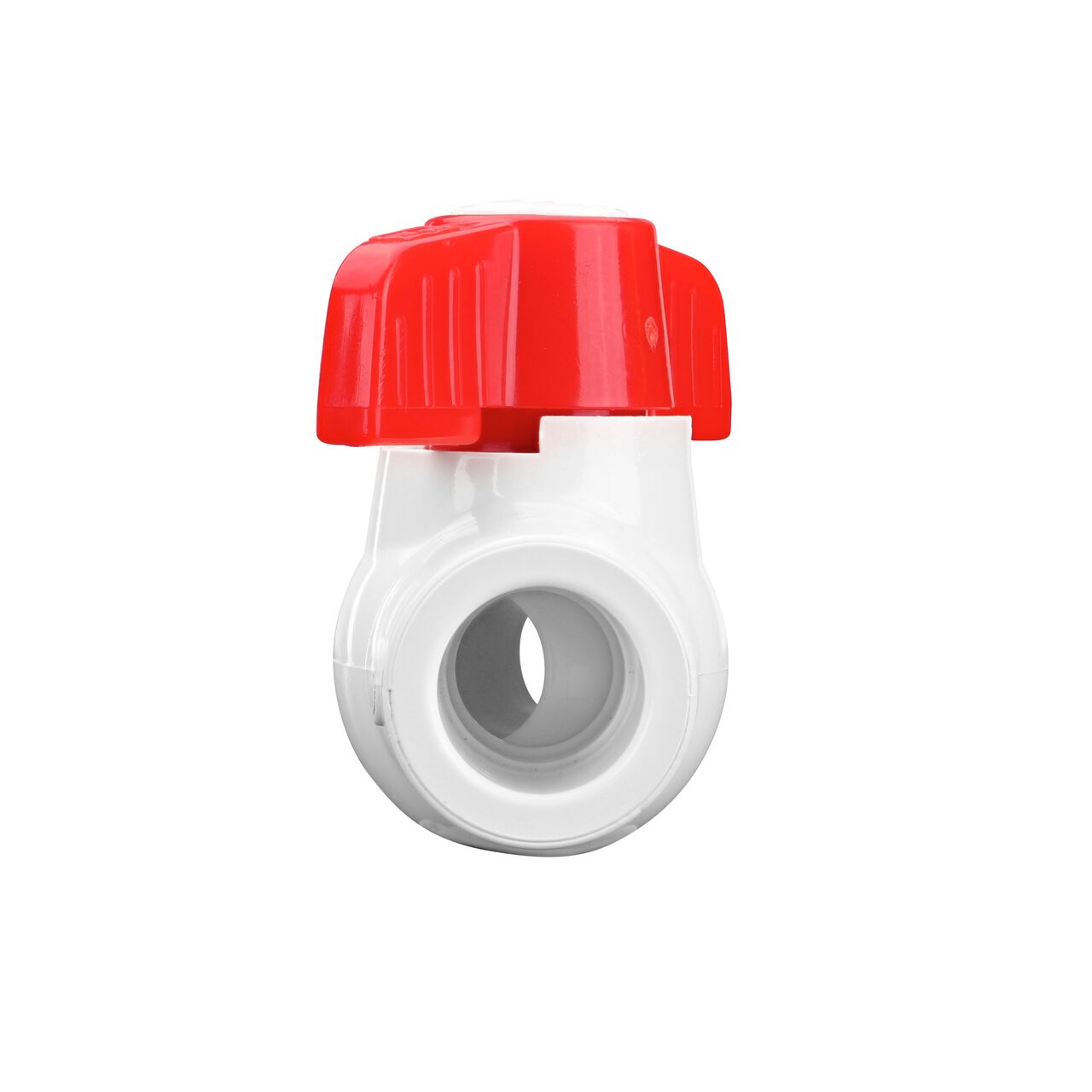 Rotate the handle to easily open or close the valve ball that controls water flow on the NDS 1/2 in. CPVC CTS Ball Valve (NDS C1310-05)