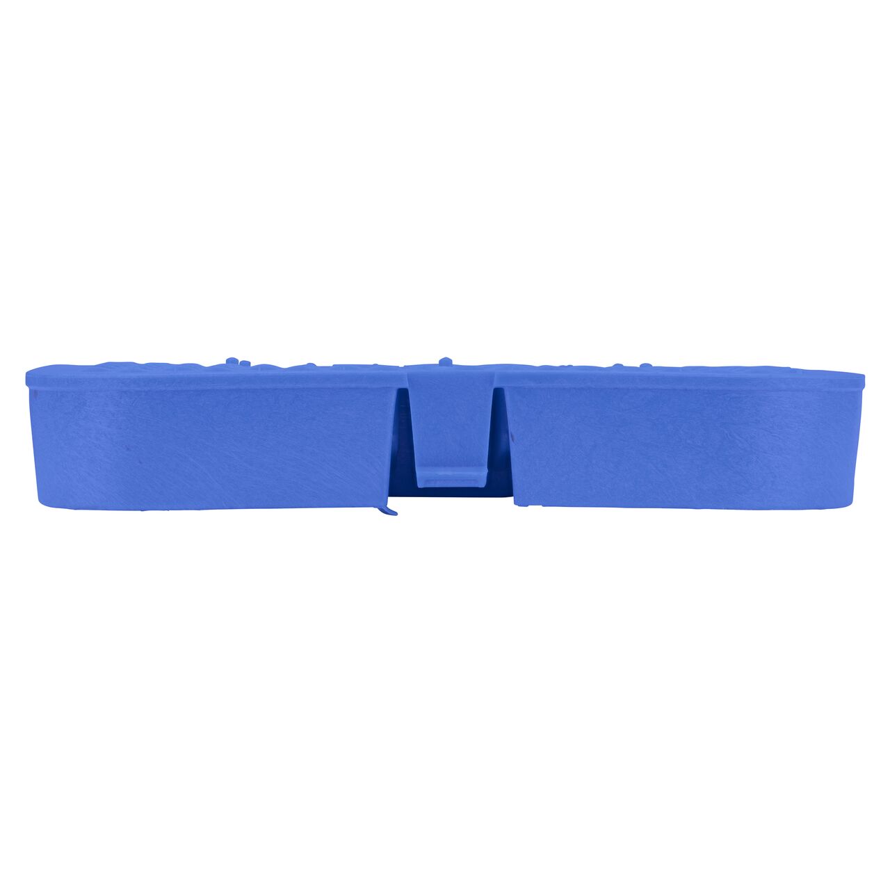 The NDS 14 in. X 19 in. Rectangular Standard Series Blue Water Meter Meter Box Cover (NDS D1200-DIBLRDL) is a Drop-In lid shown here from the side, that prevents dirt and debris from entering the meter box