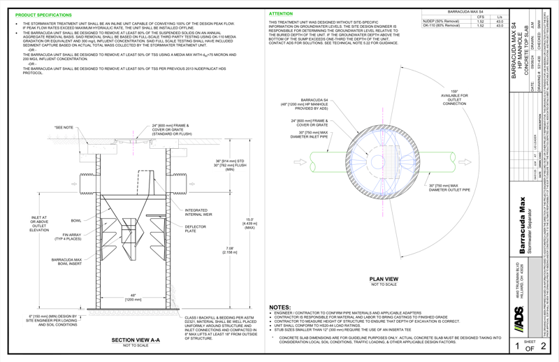 Barracuda Max S4 HP Manhole Detail