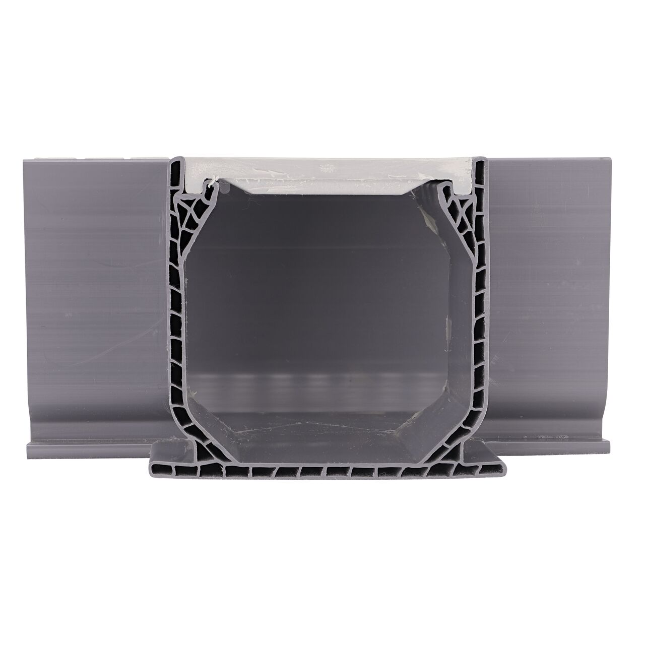 Side view of the NDS Gray Mini Channel™ Drain Tee and Grate (NDS 5370)