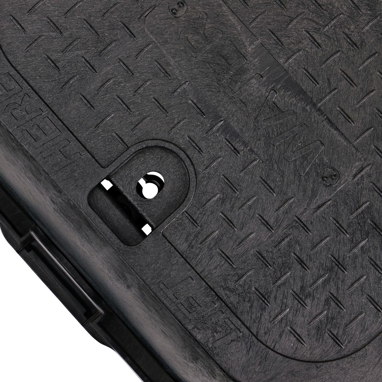 The valve box lid securely in place on the NDS 14 in. X 19 in. Rectangular Standard Series Black Box and Black Recycled Water Cover (NDS 113BCW) keeping components protected against the elements, foot traffic, lawn care equipment, and potential vandalism while keeping them out of sight