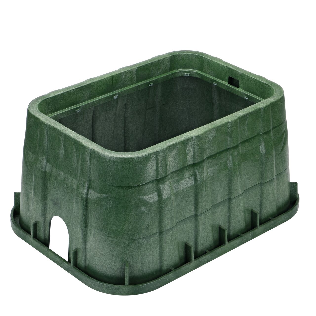 Alternate view of the longer length side on the NDS black plastic 13 in. X 20 in. Rectangular Pro-Spec® Series Valve Box (NDS 318B)