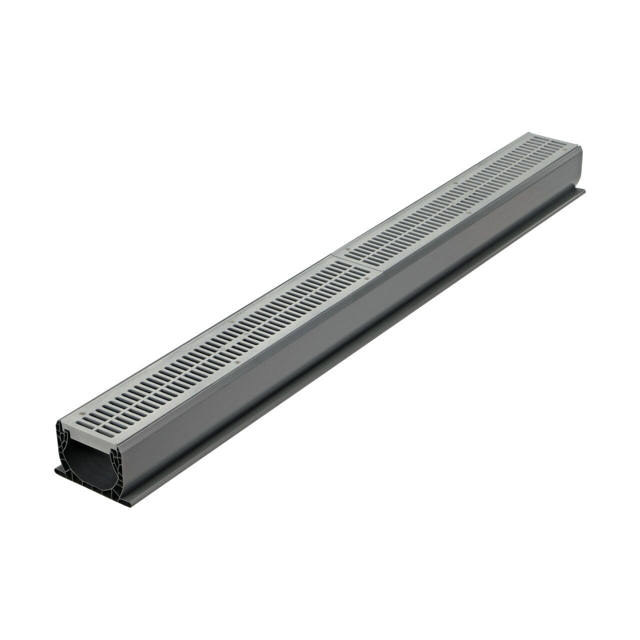 NDS Spee-D® Channel Drain and Retail Gray Plastic Grates (NDS 400-10RTL, NDS 400, NDS 241-1RTL), for driveways, concrete patios, pool areas, and walkways. Channel drain comes in 4 ft. & 10 ft. lengths