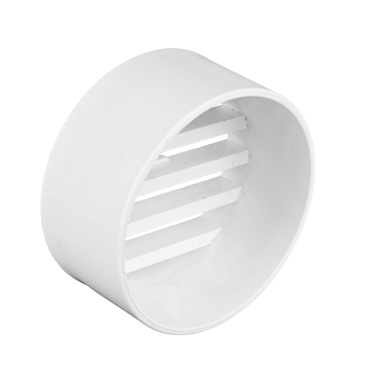 Underside view of the NDS white 3 in. round grate (NDS 9P12) which fits 3 in. sewer and drain fittings and is perfect for pool and spa applications