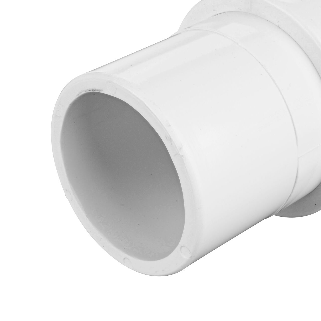 Closeup view of the 1-1/2 inch spigot end on the Pro-Span 1-1/2 in. Expansion Repair Coupling (118-15), which requires a 1-1/2 in. Schedule 40 PVC coupling, sold separately, for installation