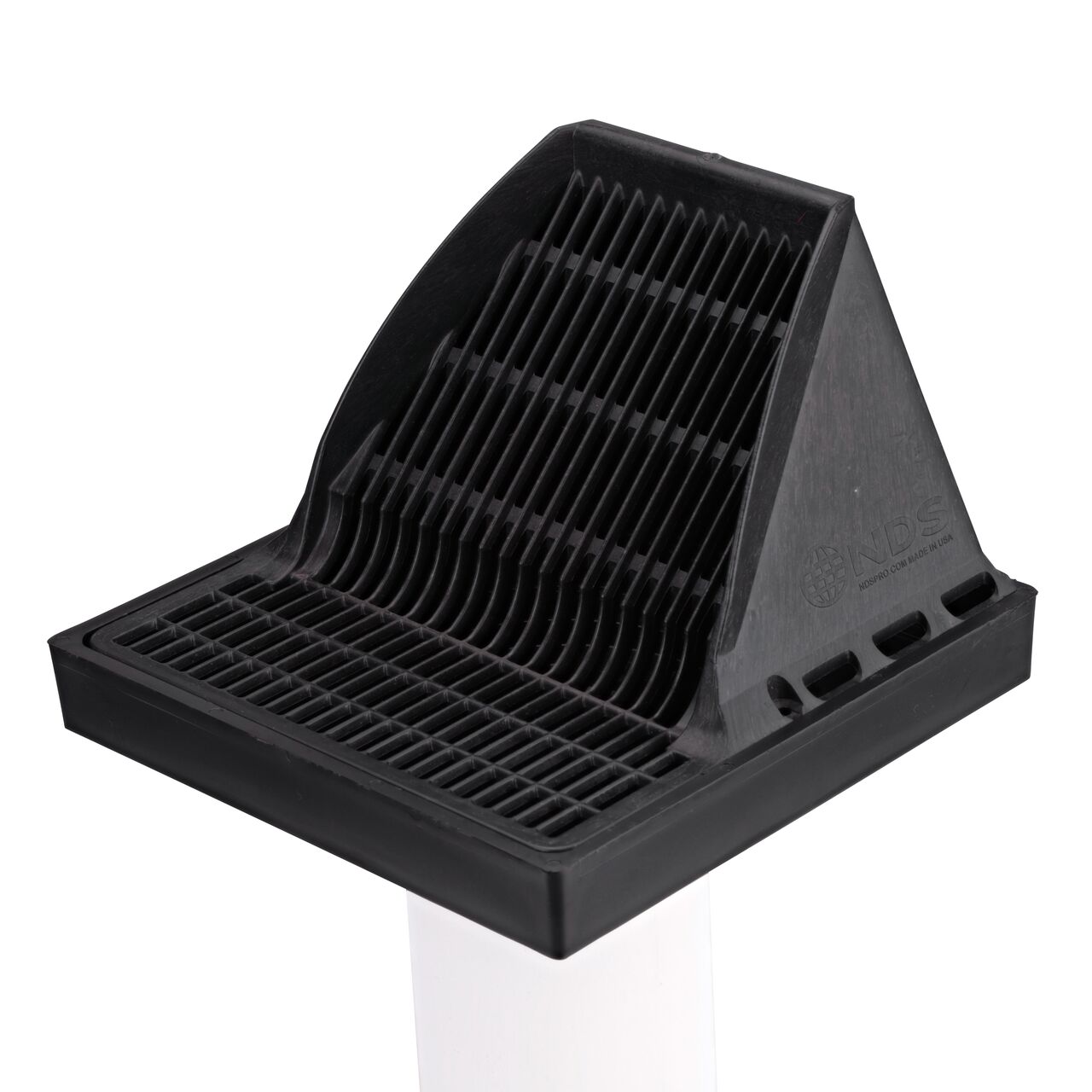 Use the outlet adapter on the 9 in. Square Downspout Defender™ Kit (NDS 900DSGKIT) to install on 4 in. S&D pipe
