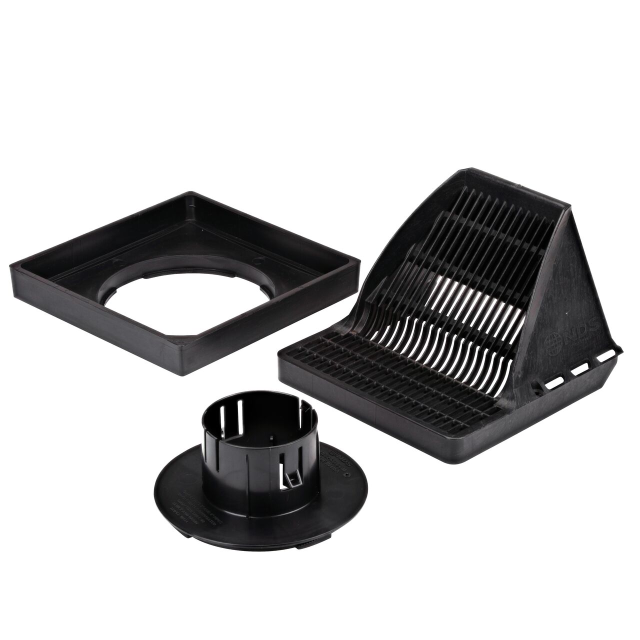 Unassembled view of the 9 in. Square Downspout Defender™ Kit (NDS 900DSGKIT)