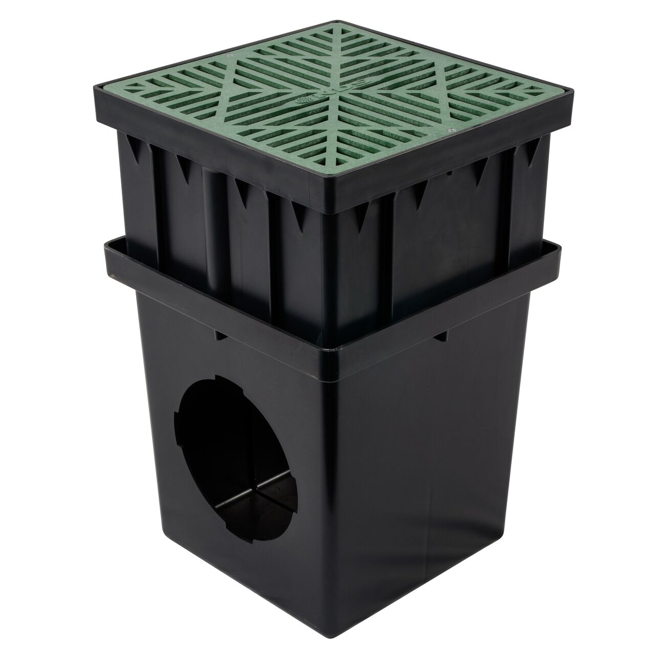Add 6 in. to a 12 in. Square Catch Basin Drain (NDS 1200*) with the 6 in. Riser for 12 in. Square Catch Basin Drain & Low-Profile Adapter Drain (NDS 1216). Also fits a 12 in. square plastic grate (NDS 1212*); retail