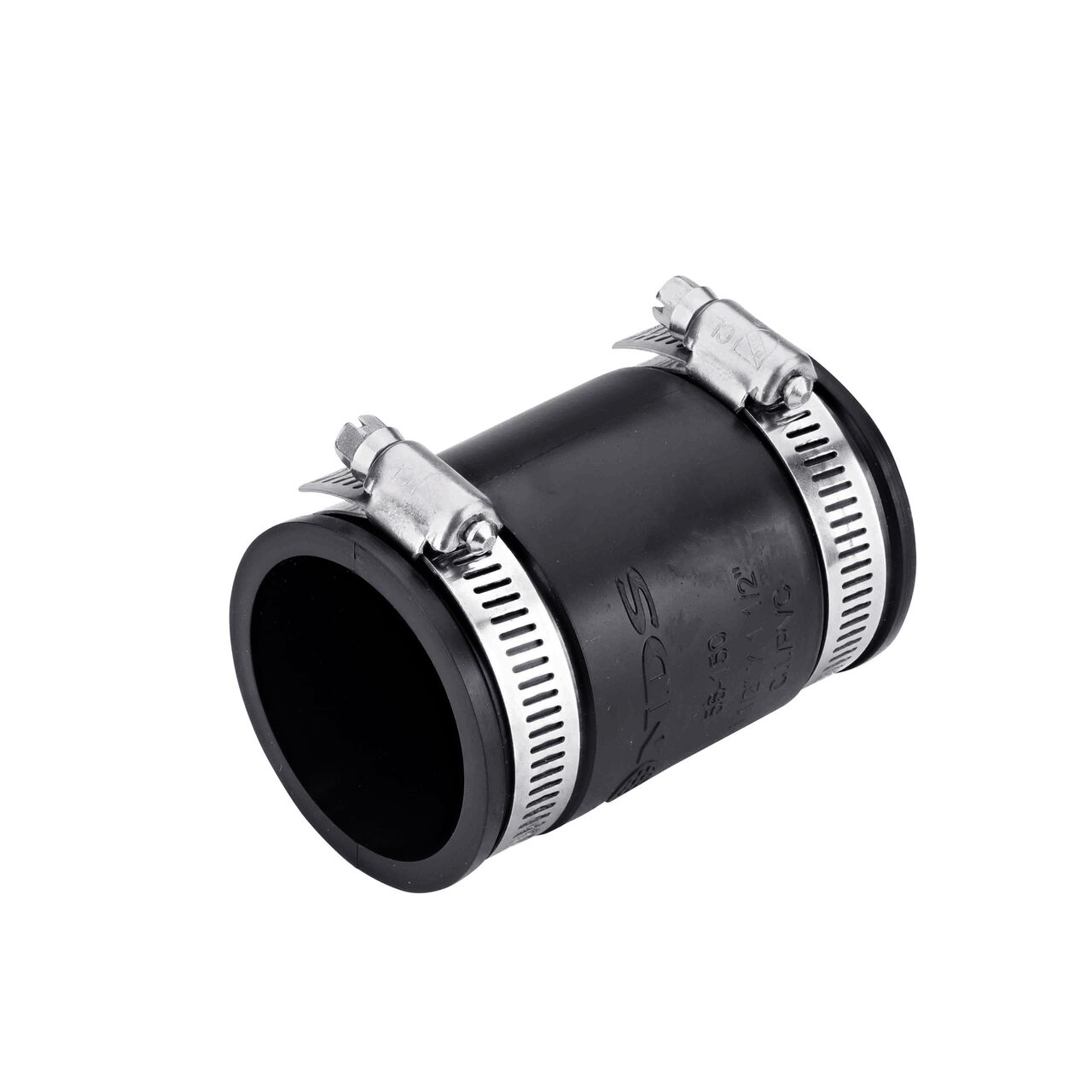 The NDS 1-1/2 in. flex coupling connects two cast iron/sewer and drain or DWV/copper/steel/lead pipes (NDS 56-150)