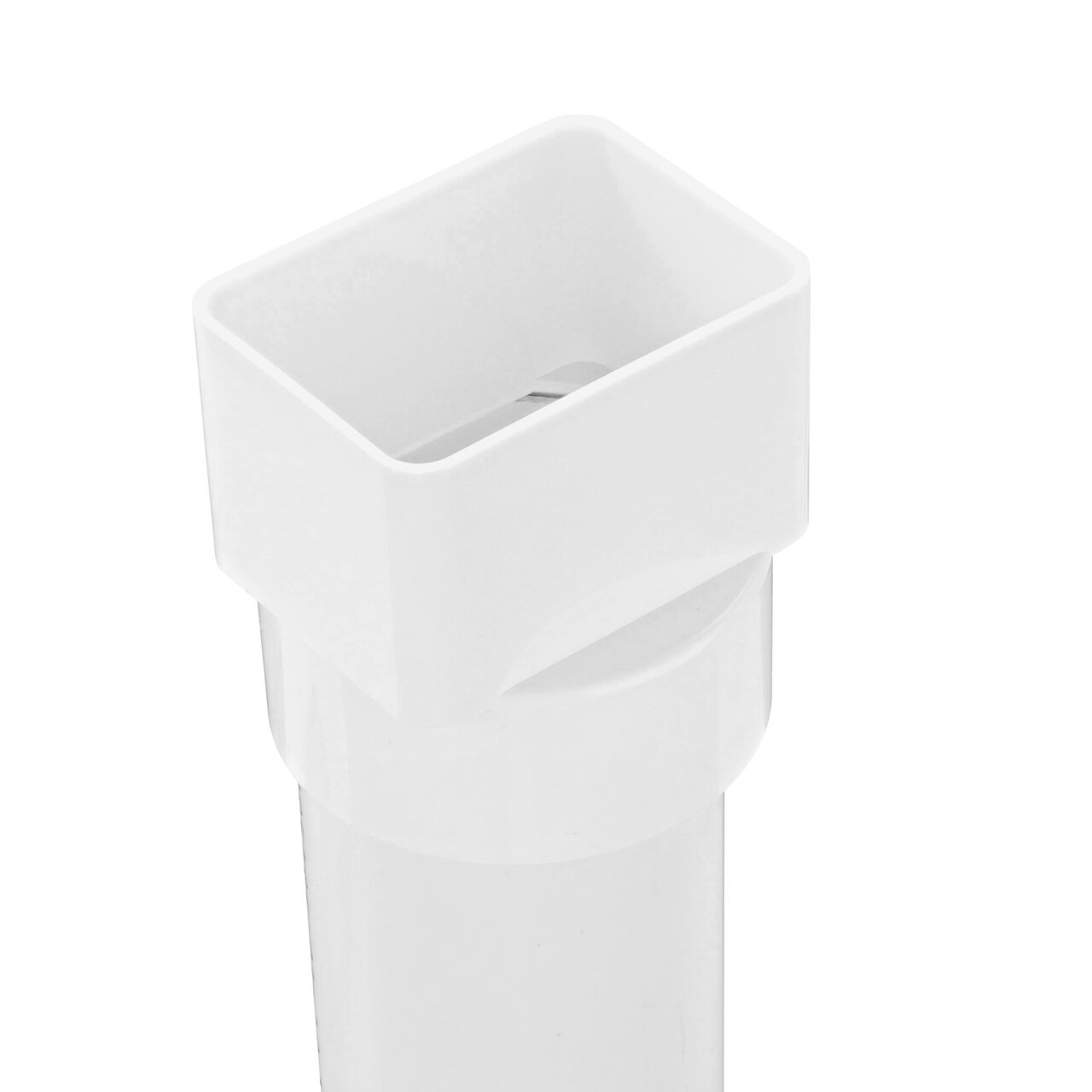 3 in. DWV/SCH40 pipe installed on the NDS PVC downspout adapter (NDS 9P07)