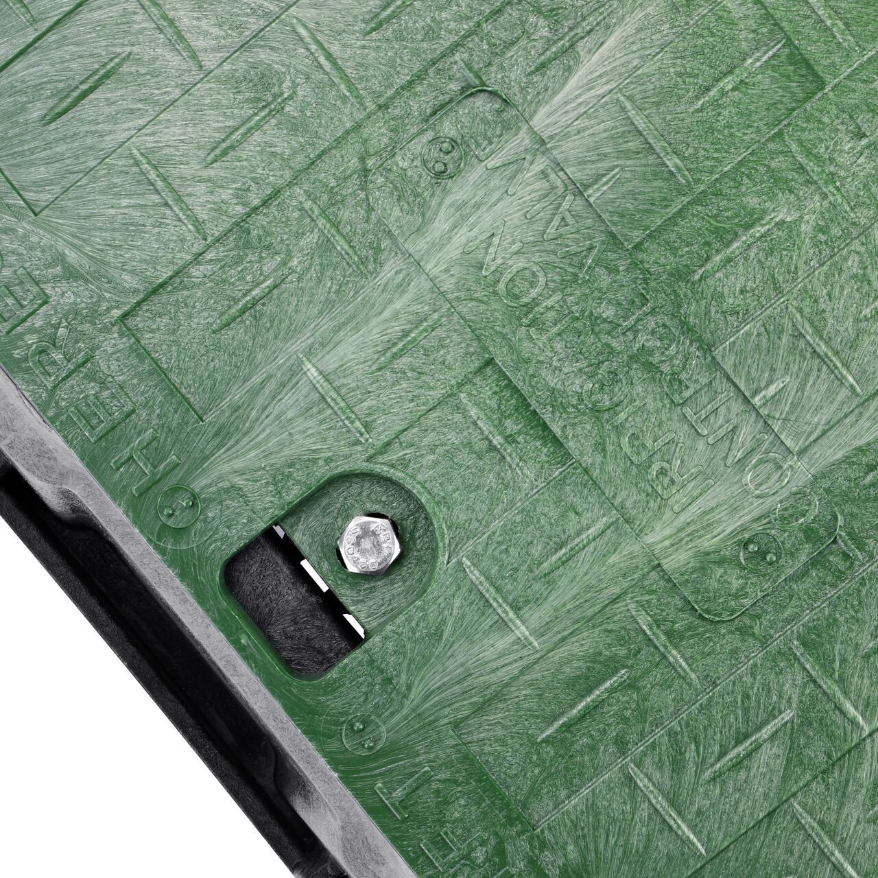 Closeup view of the inside reinforced edges on the NDS 13 in. X 20 in. Rectangular Pro-Spec® Series Jumbo Valve Box and Cover Series Box (NDS 317BCB)
