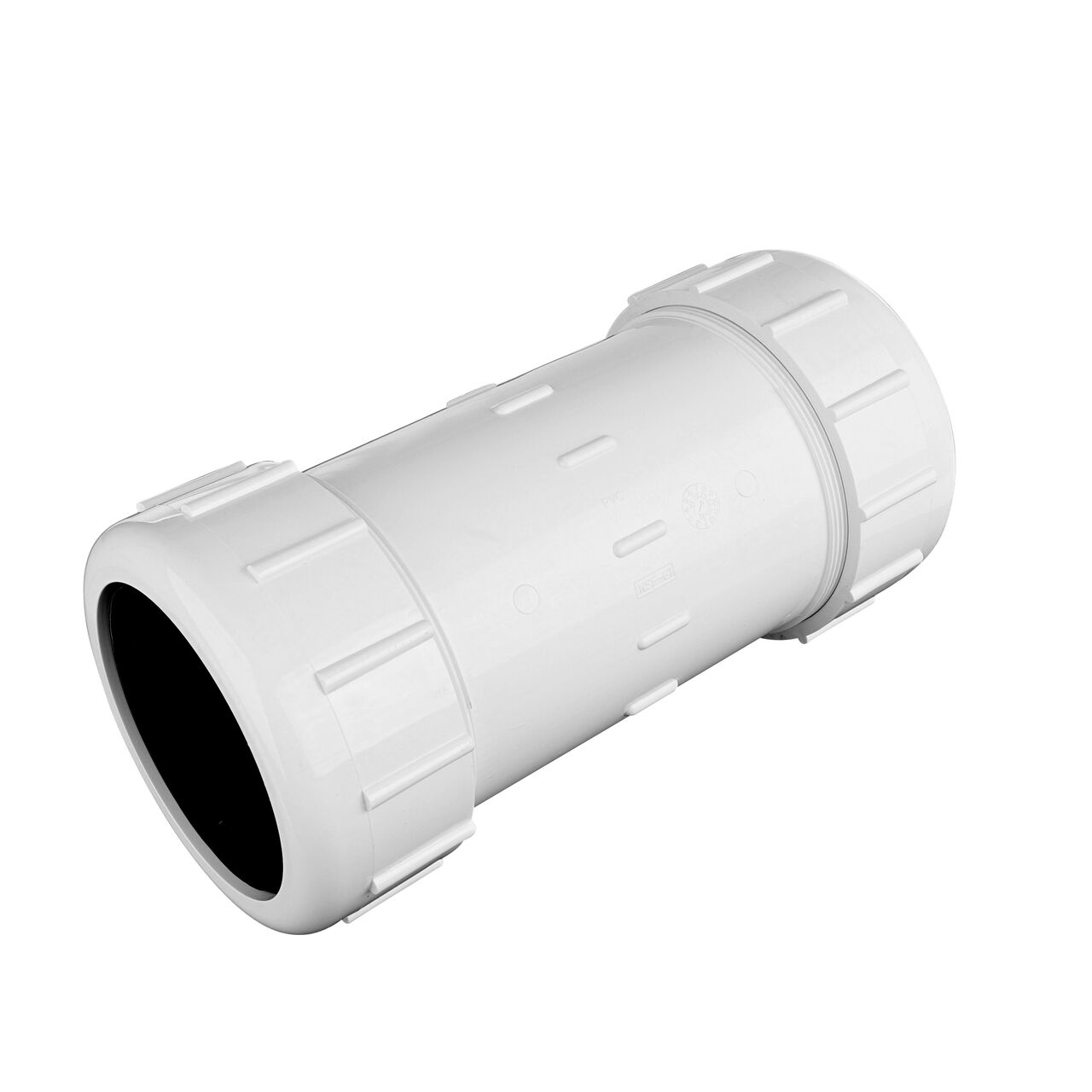 The NDS 4 in. IPS UC Compression Coupling forms a corrosion-free connection between two pipes to direct flow one-way through the system (NDS CPC-4000)