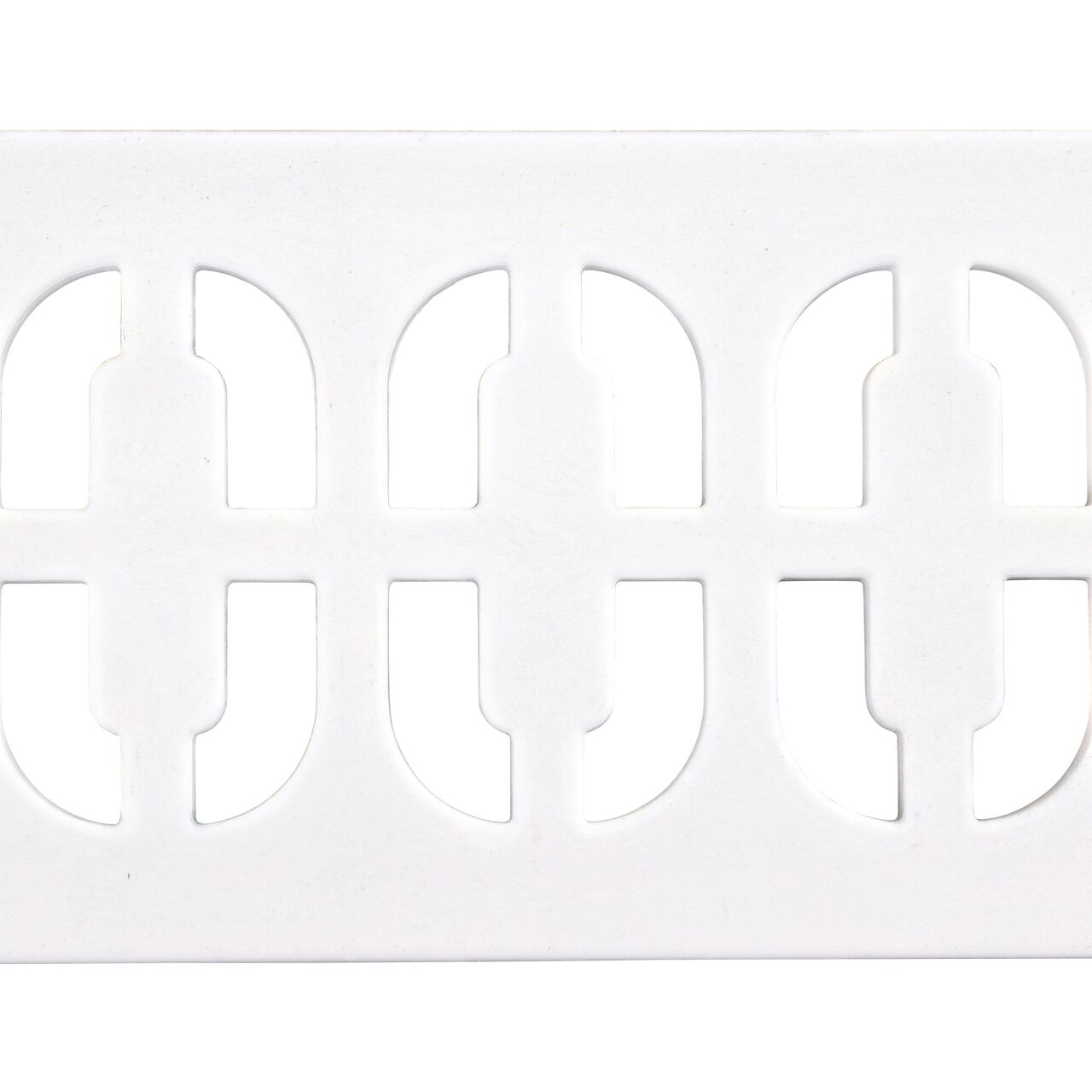 Top down view of the Slim Channel™ White Decorative Chain Design Drain Grate (NDS 9261)