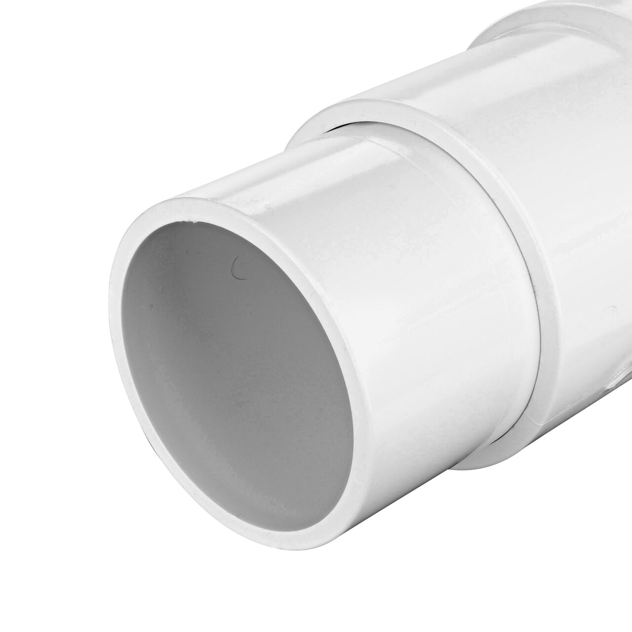 Closeup view of the 4 inch spigot end on the Pro-Span 4 in. Expansion Repair Coupling (118-40), which requires a 4 in. Schedule 40 PVC coupling, sold separately, for installation