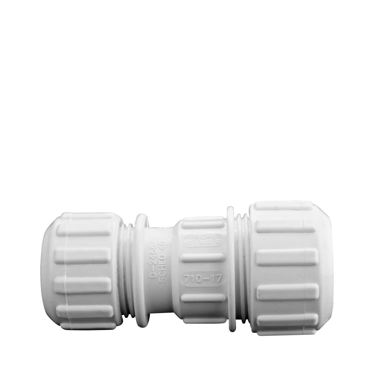 Side view of the NDS 1 in. SDR-9 X 3/4 in. SDR-11 Flo-Lock™ Gripper Reducer Coupling (NDS 710-17)