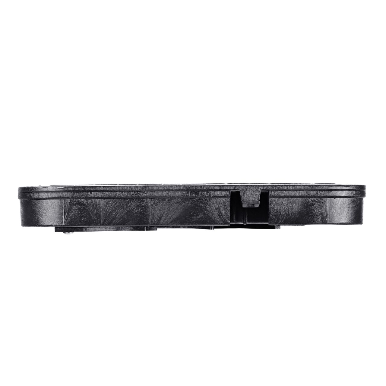 The NDS 13 X 20 in. Rectangular AMR Meter Box Cover (NDS D15-BAMRL) is a Drop-in lid shown here from the side, that prevents dirt and debris from entering the meter box
