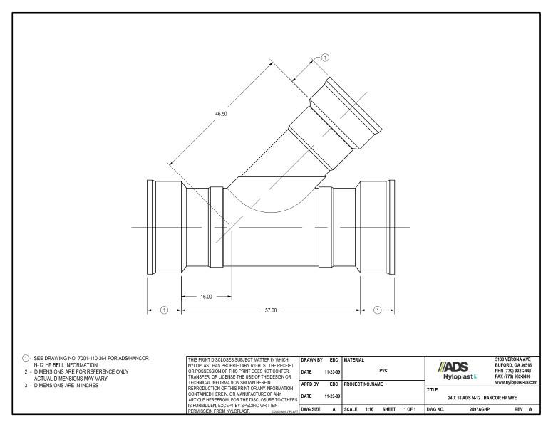 24 x 18 HP Wye Nyloplast Detail
