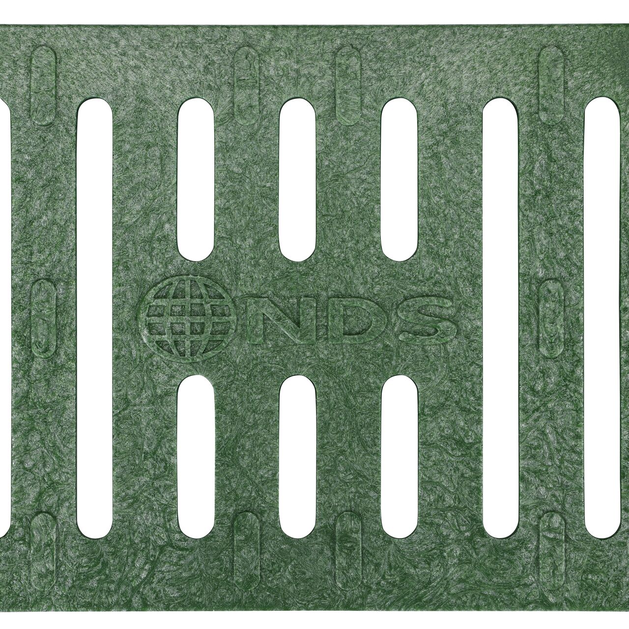 Top Down View of the NDS Spee-D® Channel Drain Grate in Green Plastic (NDS 242)