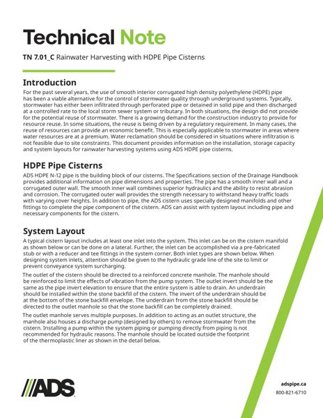 TN 7.01_C Rainwater Harvesting with HDPE Pipe Cisterns September 2024