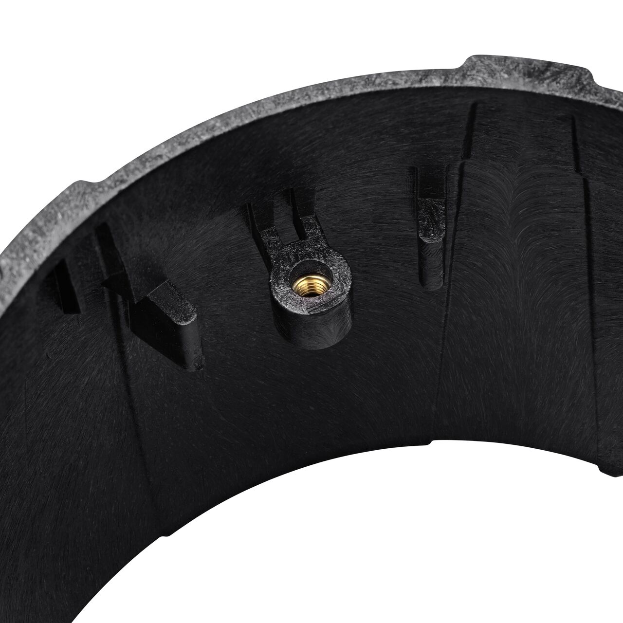 Closeup view on the bolt hole on the NDS Black plastic 10 in. Round Pro-Spec® Series Valve Box (NDS 311B)