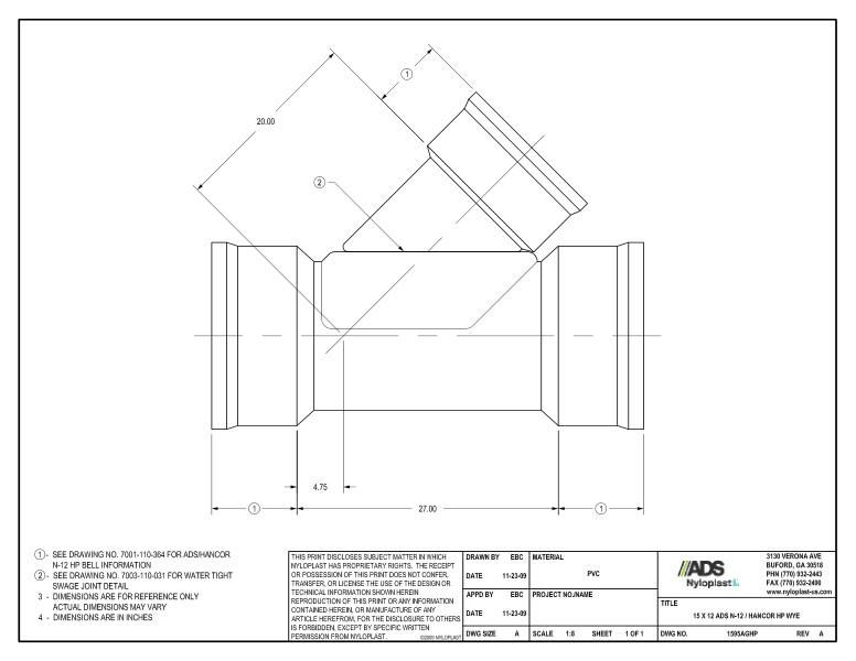 15 x 12 HP Wye Nyloplast Detail