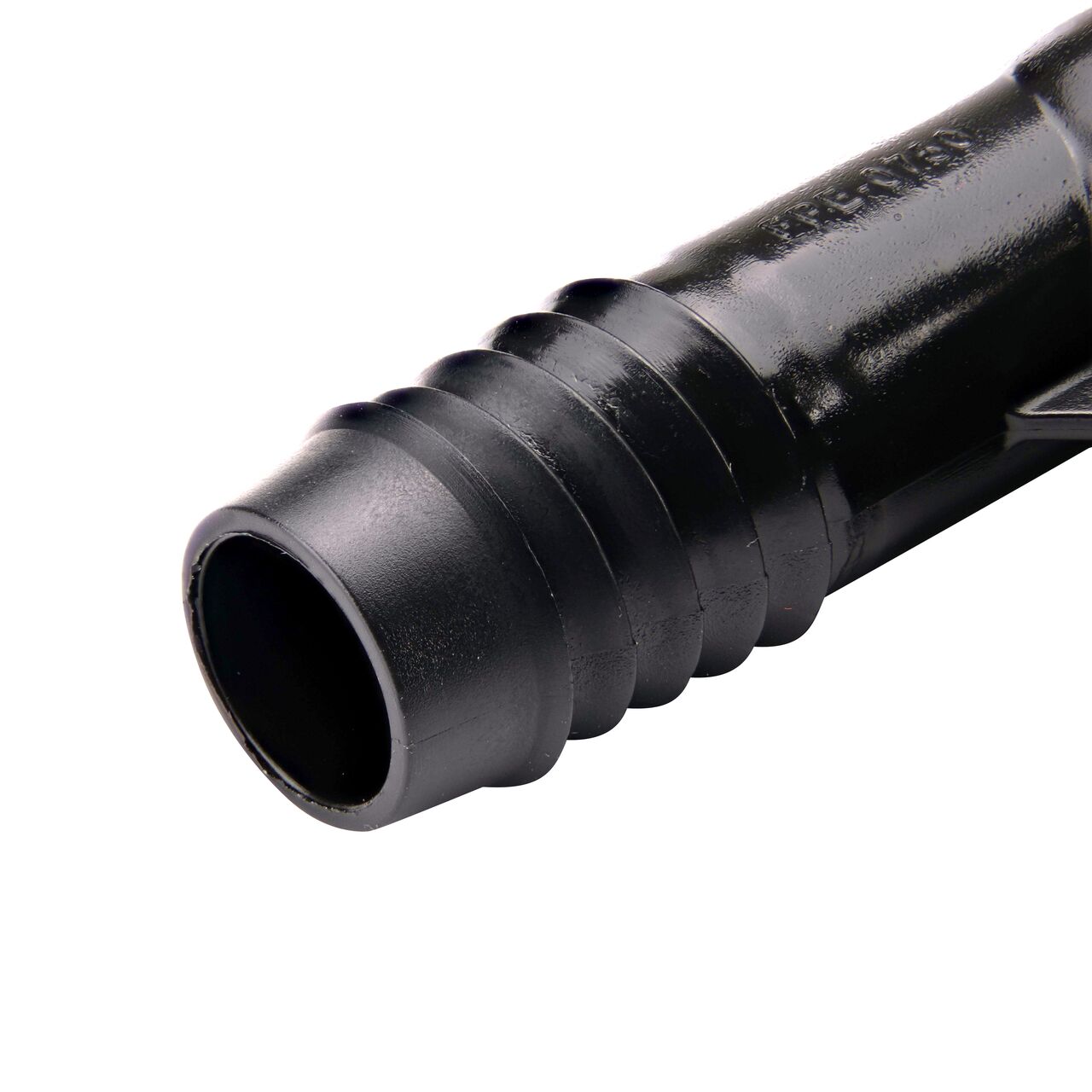 Closeup View of the 3/4 in. Male NPT side of the Spiral Barbed Elbow (FPE-0750)