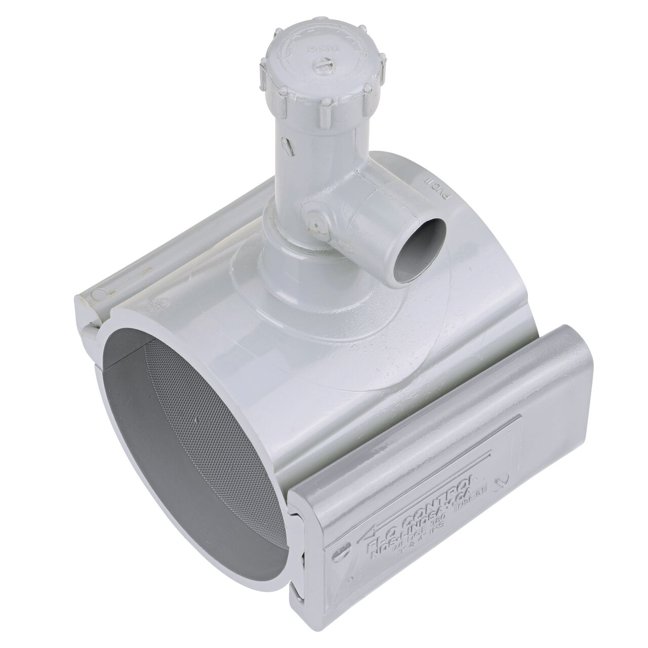 Patented wedge design saves installation time by eliminating need to bolt saddle onto pipe on the 4 in. NDS Flo-Tap™ Rigid PVC saddle with 3/4 in. socket or 1 in. spigot (NDS 3140)