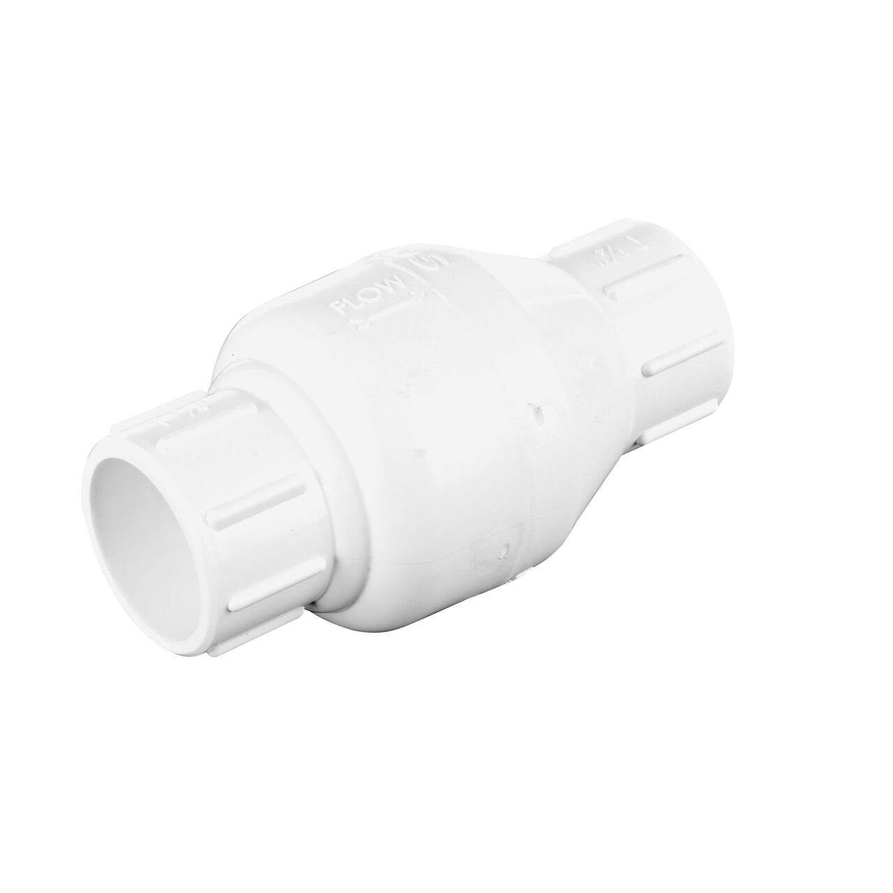 Alternate view of the NDS White 1-1/4 in. slip end by slip end PVC Spring Check Valve (NDS 1011-12, NDS 1012-12)