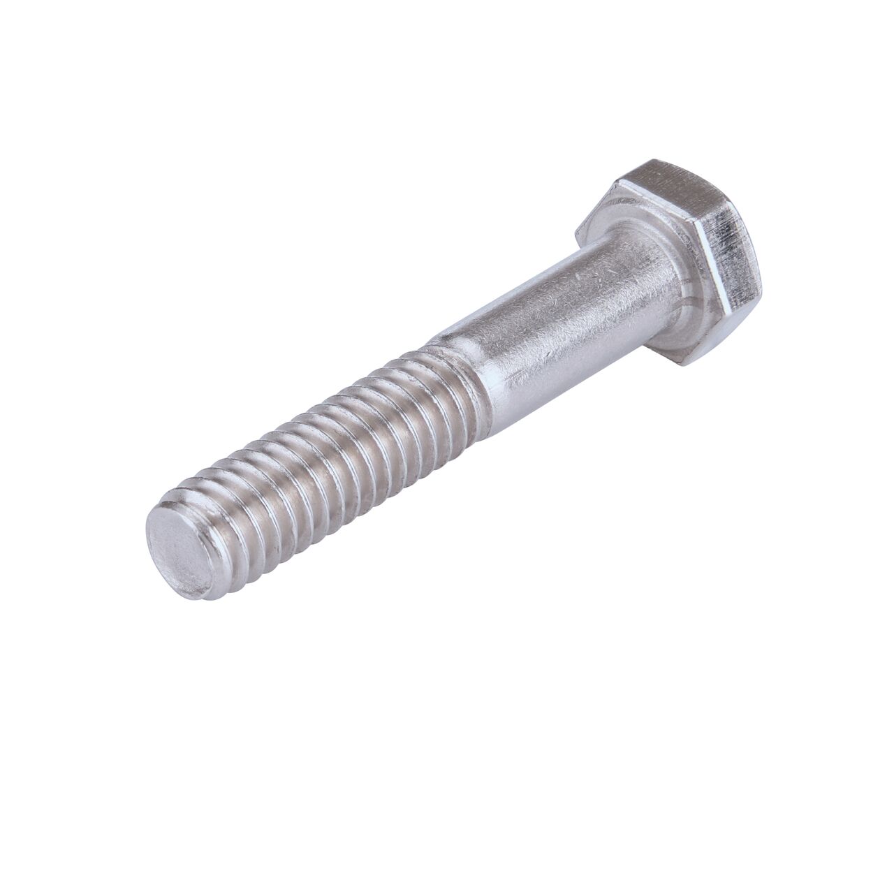 The threaded end of the NDS 111BB Stainless Steel Bolt which secures a 10 in. Round Valve Box Cover to a 10 in. Round Valve Box