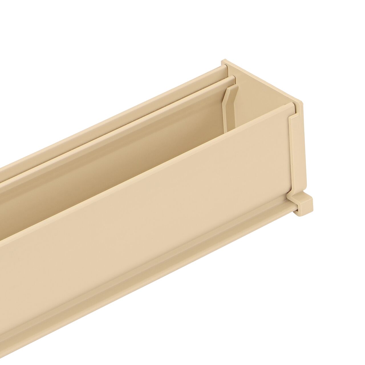 NDS Sand Mini Channel™ Drain End Cap (NDS 547S) attached to a grate (NDS 500)