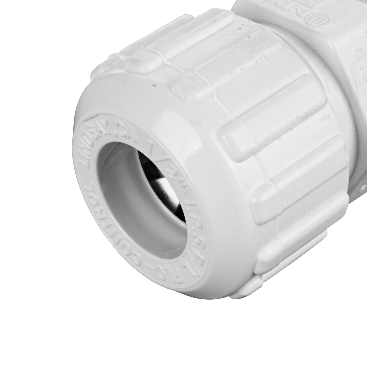 Closeup of the 1/2 inch compression end of the NDS 1/2 in. Flo Lock PVC Gripper Adapter (NDS 135-05)