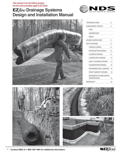NDS EZflow® Drainage Systems Design and Installation Manual