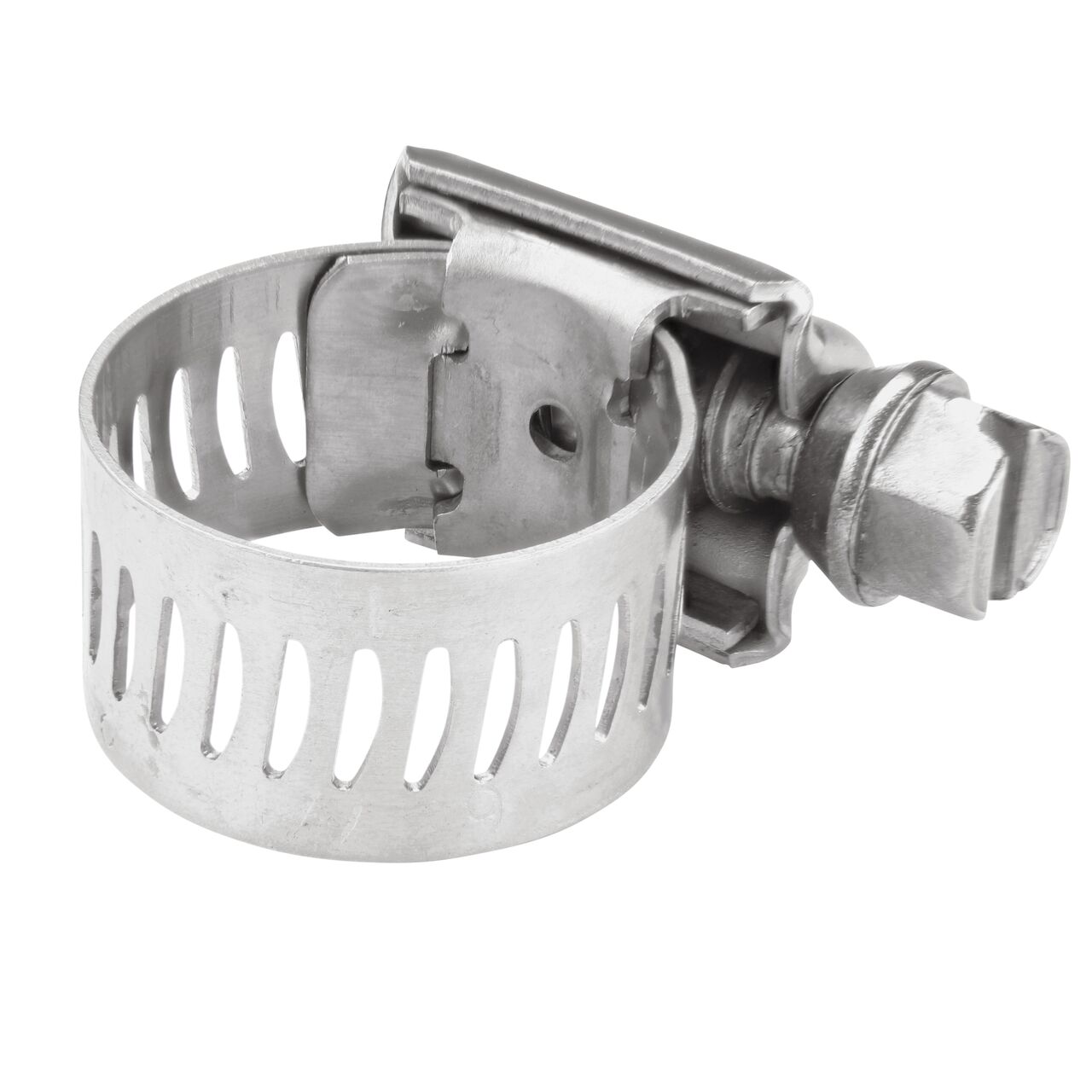 The NDS SAE 6 Worm Drive Hose Clamp with Aero Seal 1/2 in. band width (NDS 64006H) has arcial perforated slots in band for added strength and smoother engagement