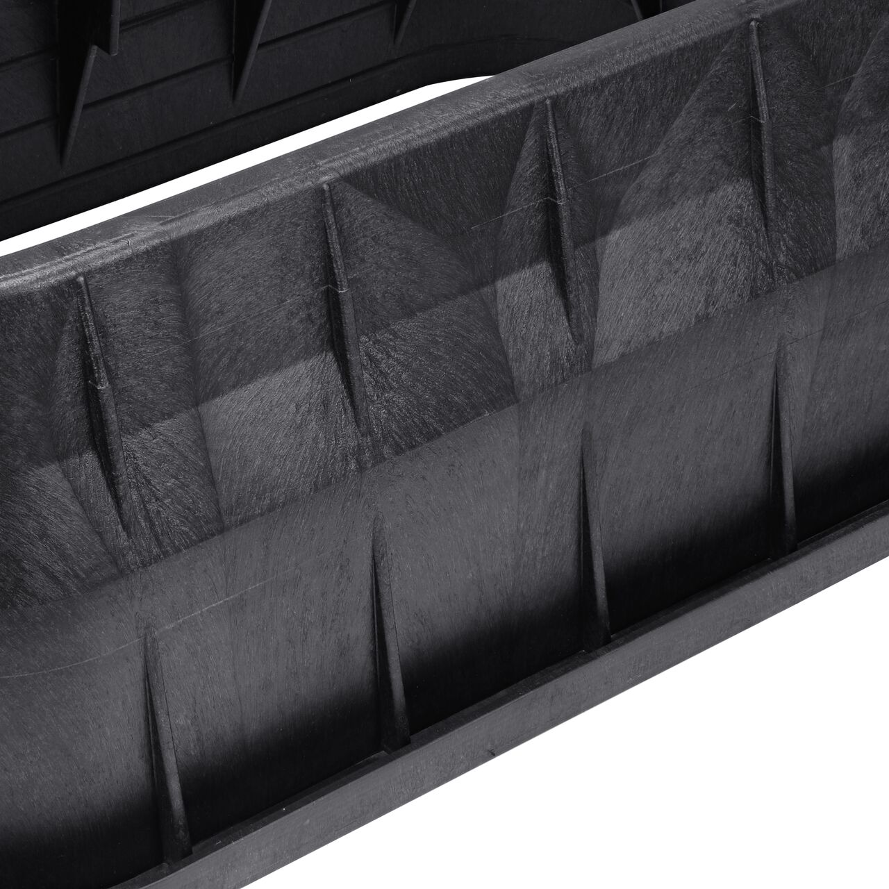 Closeup view of the outside reinforced edges on the NDS 13 in. X 24 in. Rectangular Pro Series Meter Box (NDS 121BCDWB)