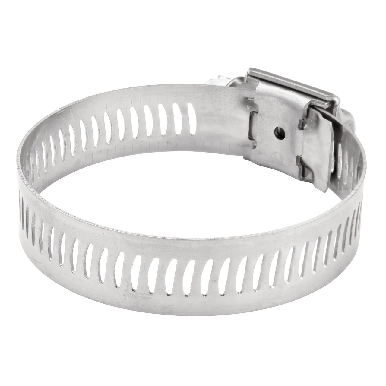 The NDS SAE 24 Worm Drive Hose Clamp with Aero Seal 1/2 in. band width (NDS 64024H) has arcial perforated slots in band for added strength and smoother engagement