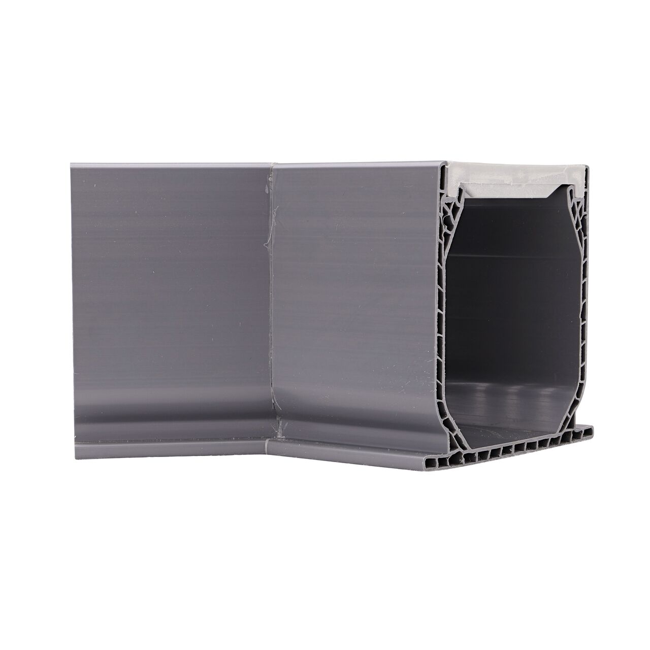 Side view of the NDS Gray Mini Channel™ Drain 45 Degree Elbow and Grate (NDS 5300)